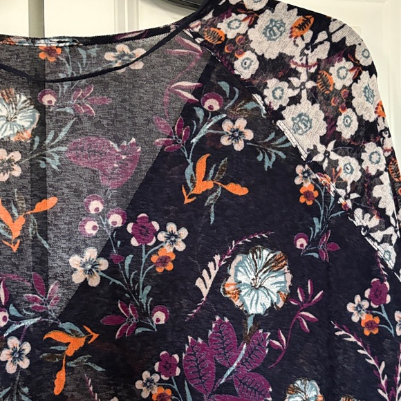 FP Movement by Free People Floral Blouse - Dark Purple and White - Picture 11 of 15